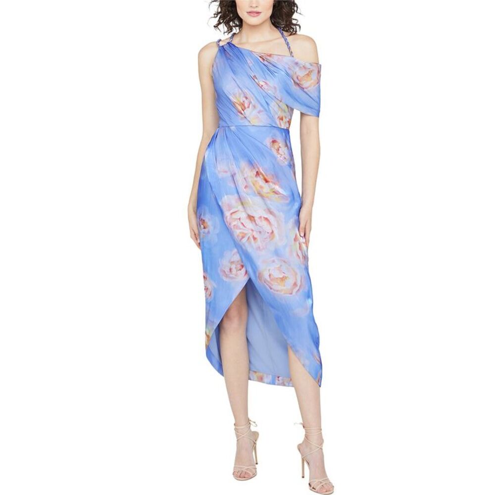 Theia Womens  Yannah Wrap Cocktail Dress, Red